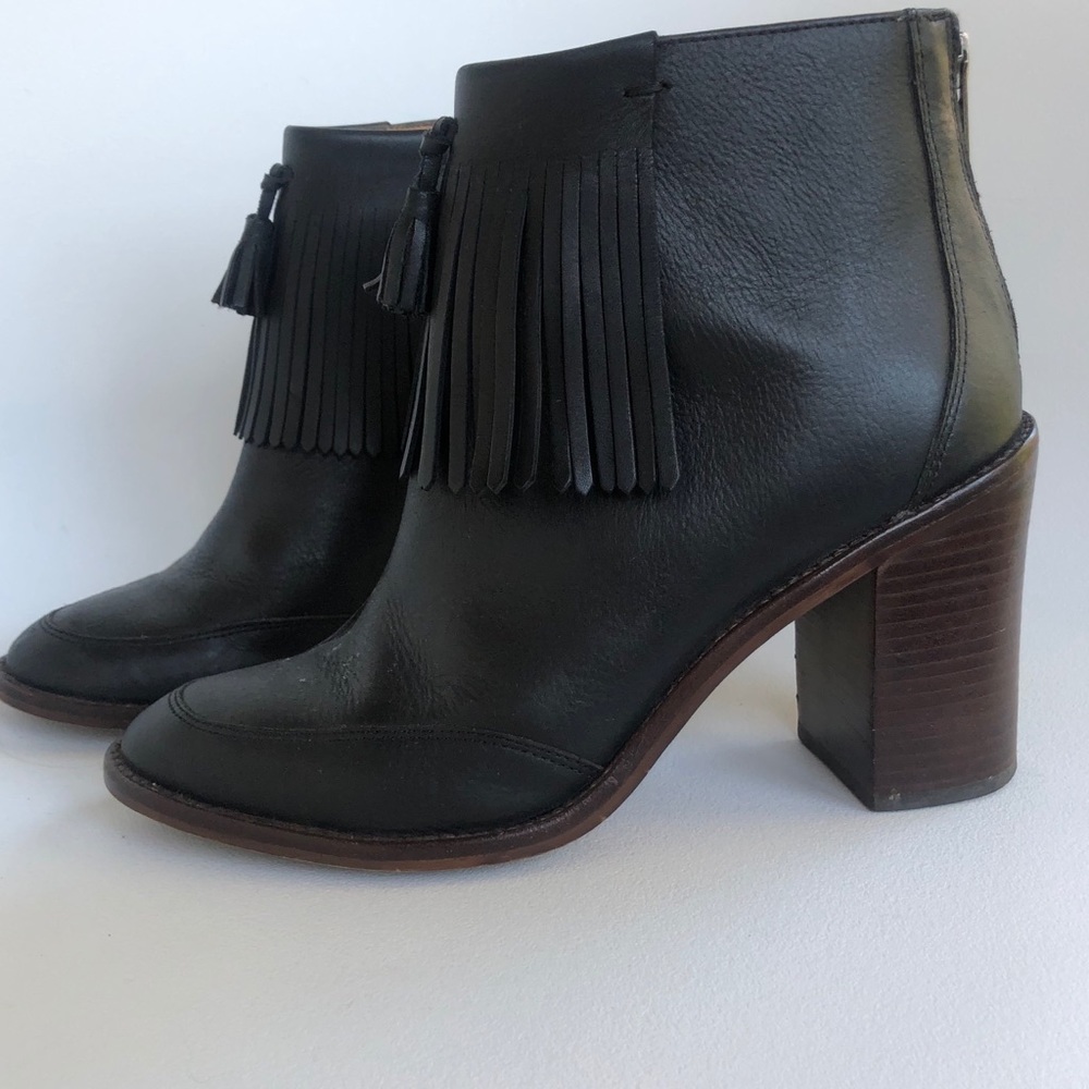 Madewell fringe chunky heel booties